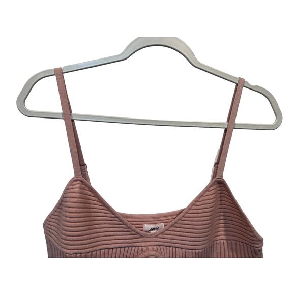 Aerie Top Womens XL Pink Knit Sweater Ribbed Strappy Crop Tank Boho Festival NEW - Picture 4 of 11